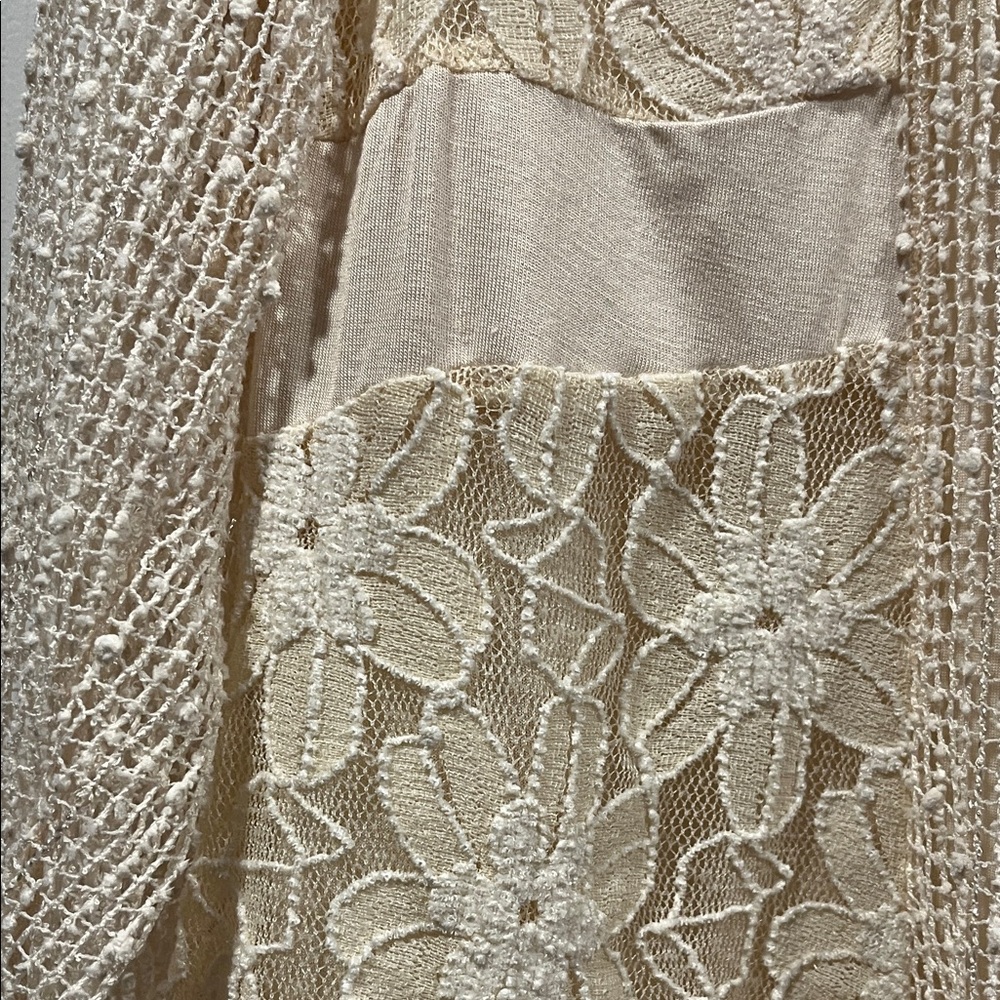 Tantrums Women’s Beige Y2K cottagecore bohemian Floral Lace Top Size XL. - Picture 11 of 16